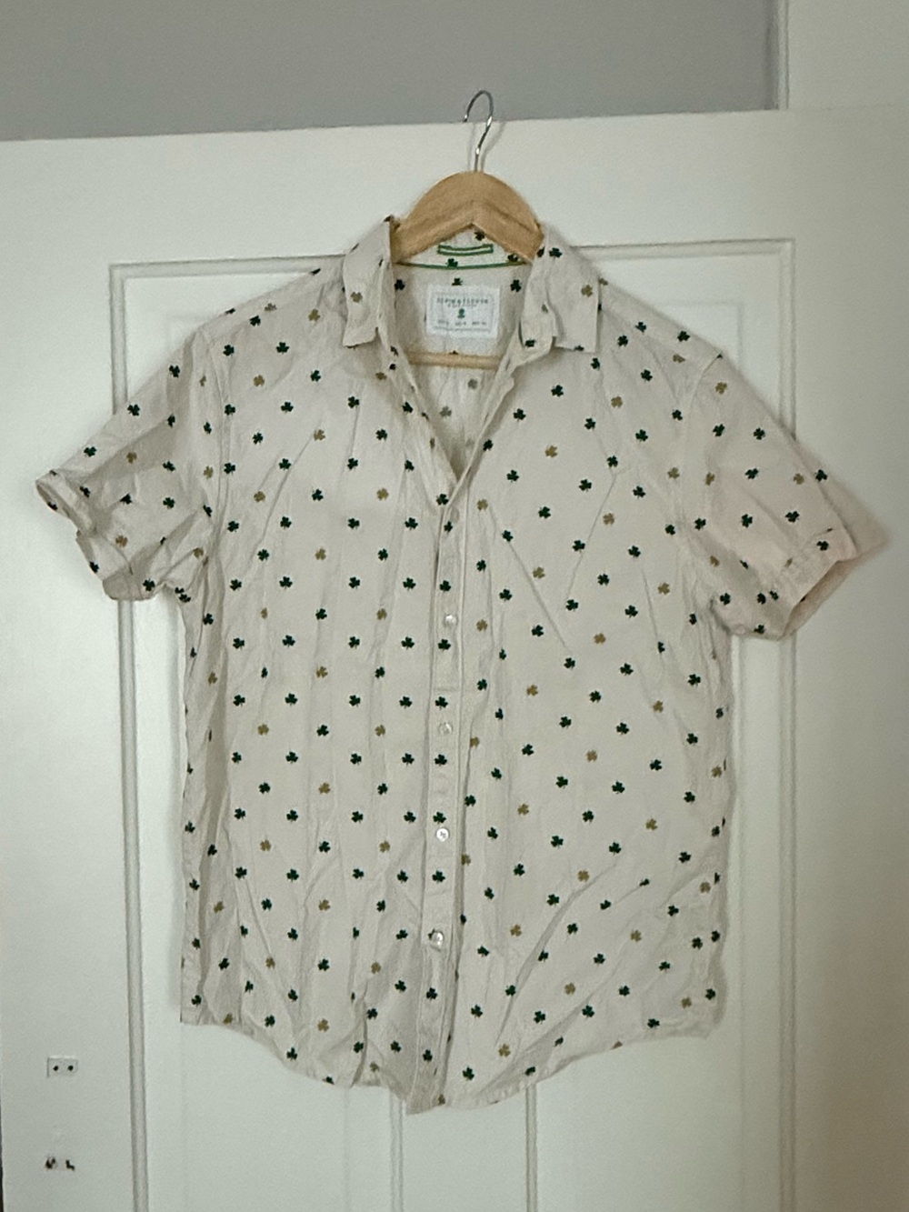 Denim & Flower Rikki Singh Short Sleeve Clover Button Down, Size M